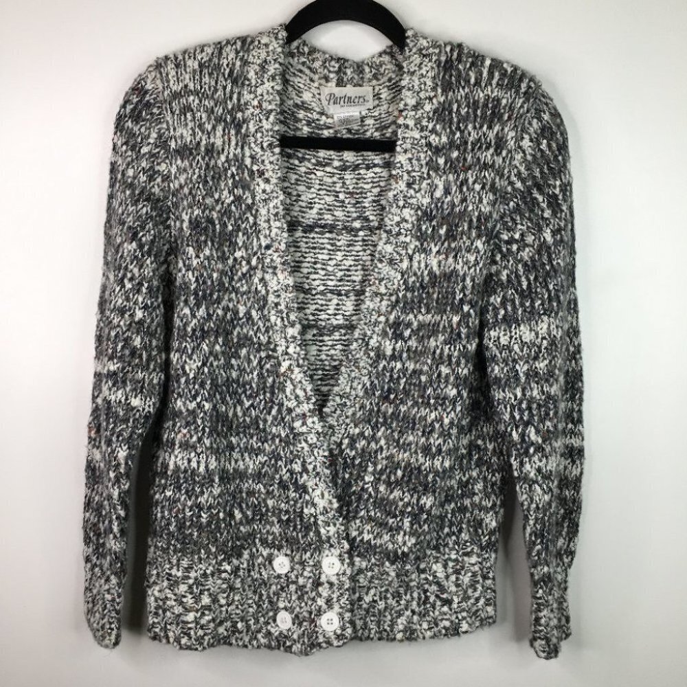 Partners Large Gray and white cardigan